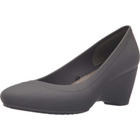 CROCS Shoes - CROCS Lina Wedge Comfort work grey Pumps